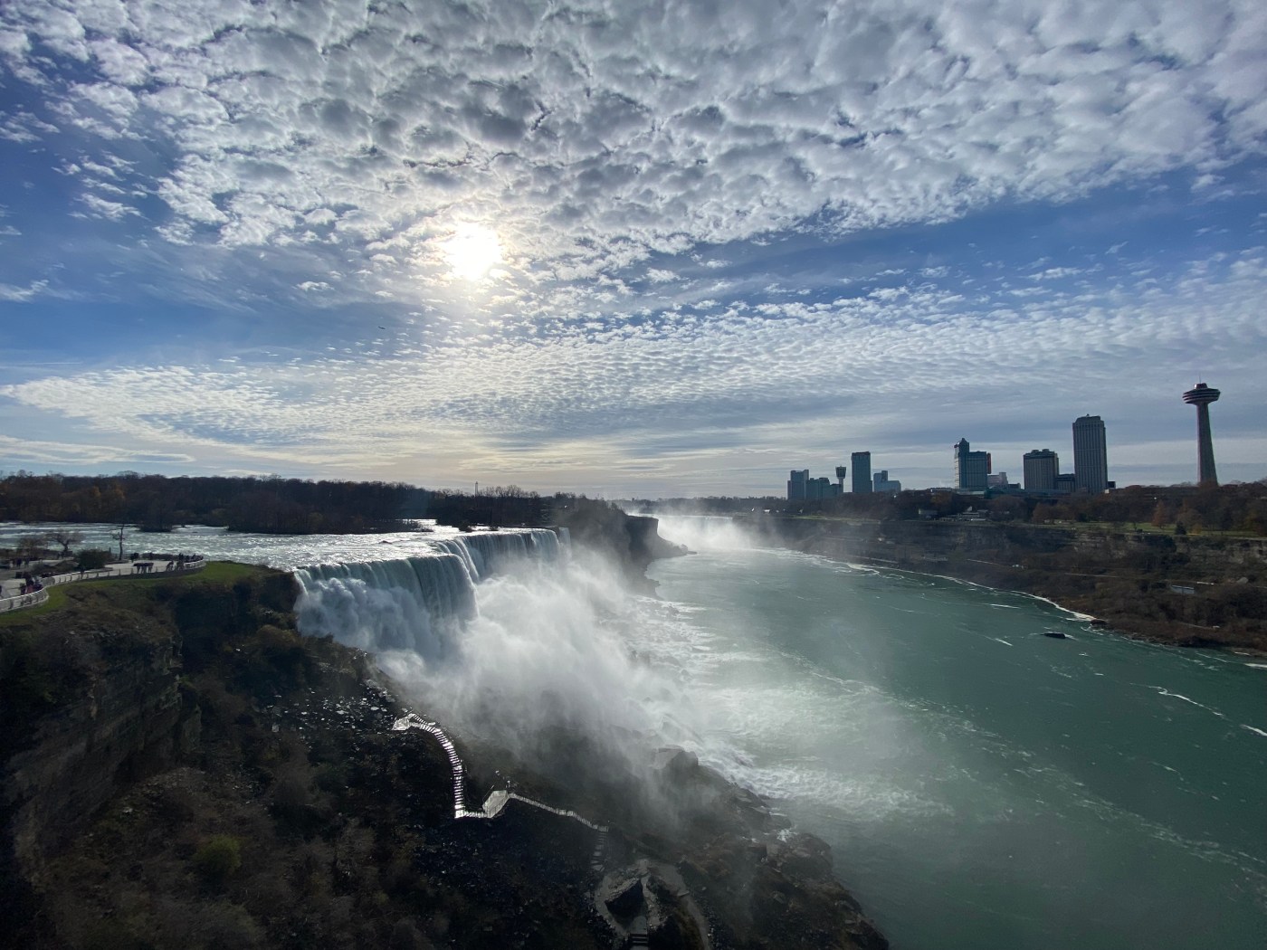 Picture of American Falls, Bridal Veil Falls, and Horseshoe Falls at Niagara Falls State Park in NY